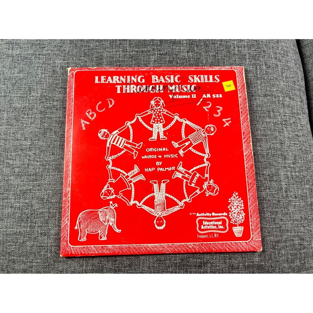 Hap Palmer Learning Basic Skills Through Music Vol II Vinyl LP AR 522 1969 Red